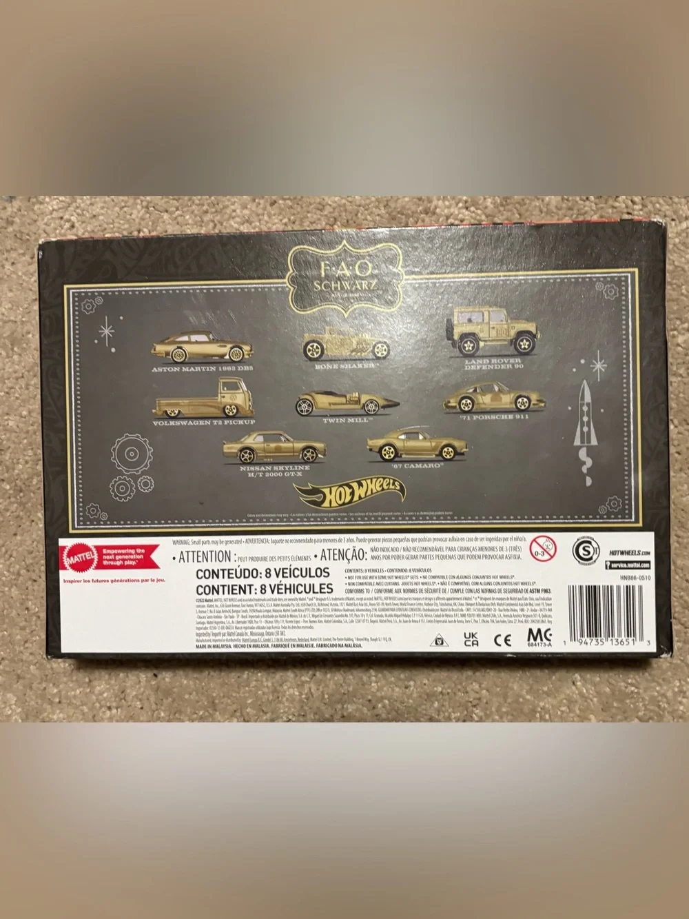Hot Wheels Gold 8-Car Die-Cast Gift Set - Collector Pack